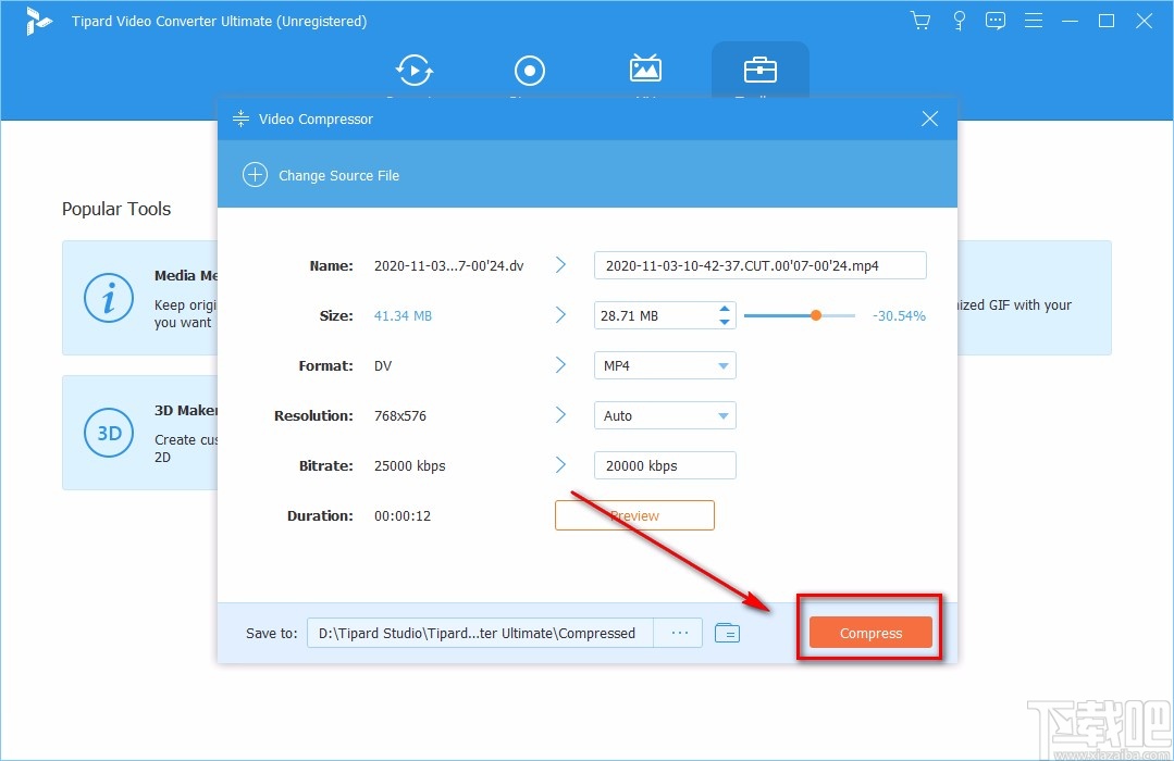 Tipard Video Converter压缩视频的方法