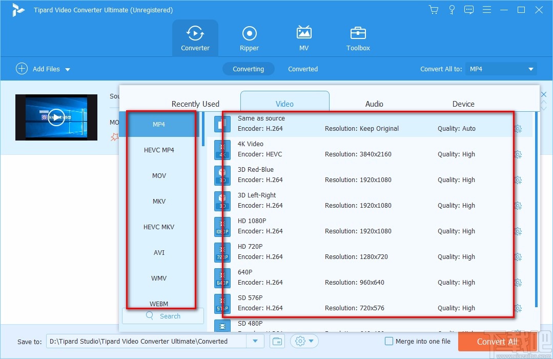Tipard Video Converter转换视频格式的方法