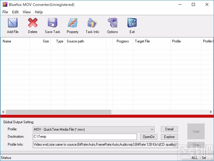 Bluefox MOV Converter转换视频格式的方法