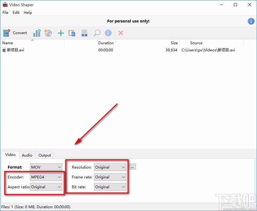 Video Shaper转换视频格式的方法