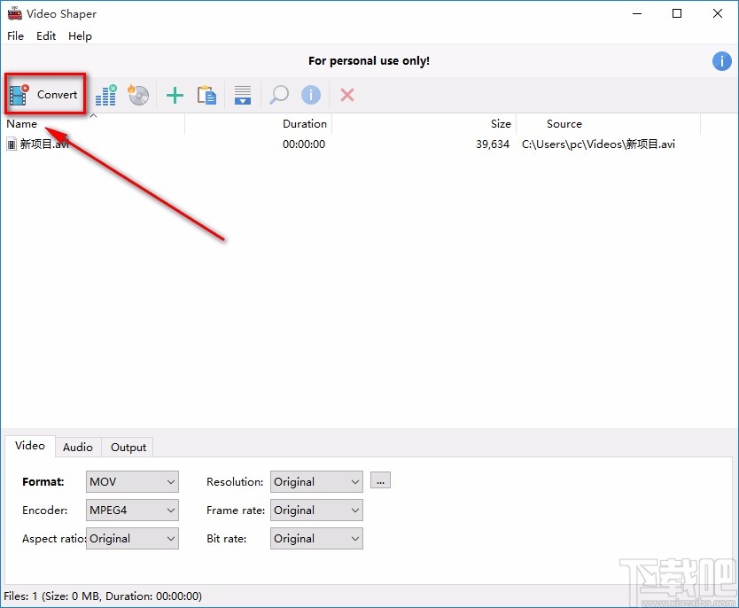 Video Shaper转换视频格式的方法