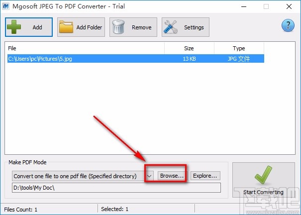 Mgosoft JPEG To PDF Converter将JPG转为PDF的方法