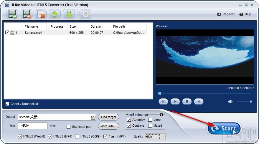 iLike Video to HTML5 Converter转换视频为HTML5的方法