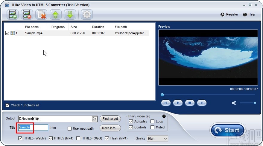 iLike Video to HTML5 Converter转换视频为HTML5的方法