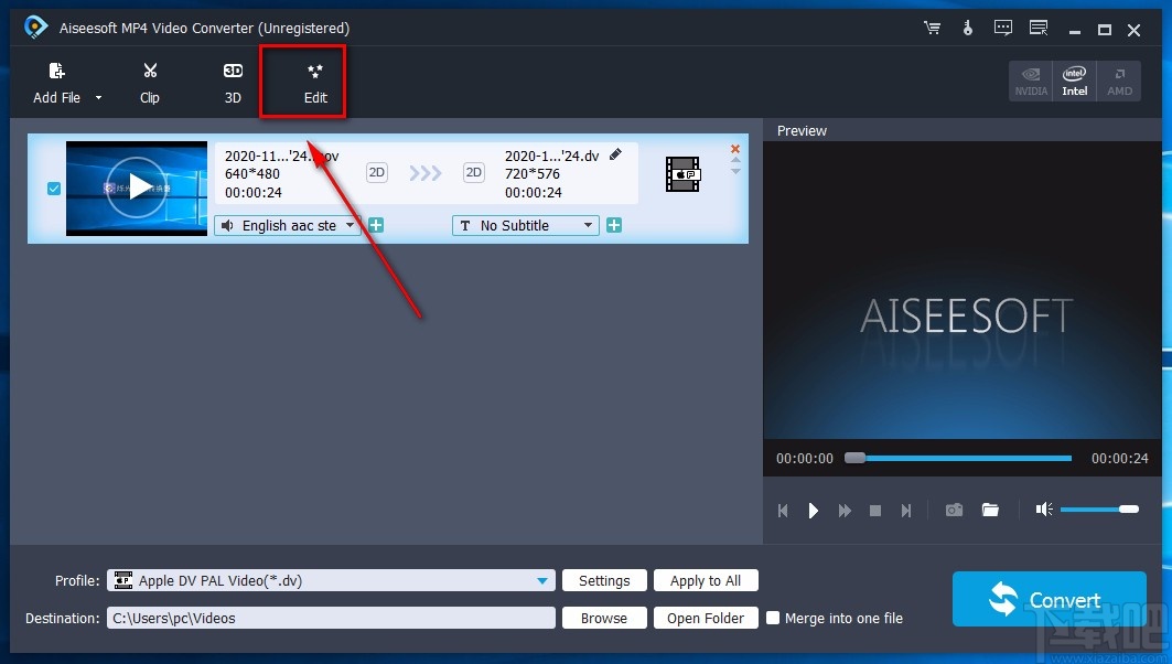 Aiseesoft MP4 Video Converter给视频添加文字水印的方法