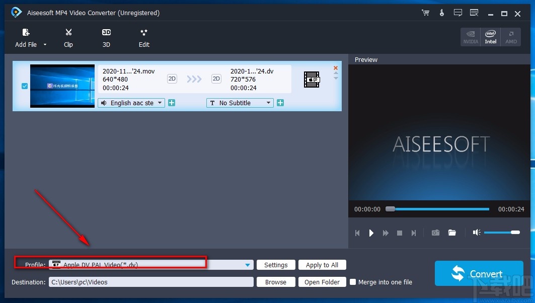 Aiseesoft MP4 Video Converter给视频添加文字水印的方法