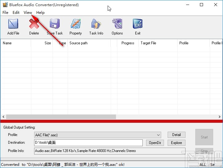 Bluefox Audio Converter设置中文界面的方法