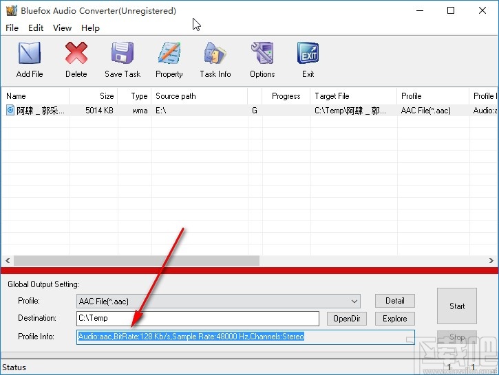Bluefox Audio Converter转换音频格式的方法