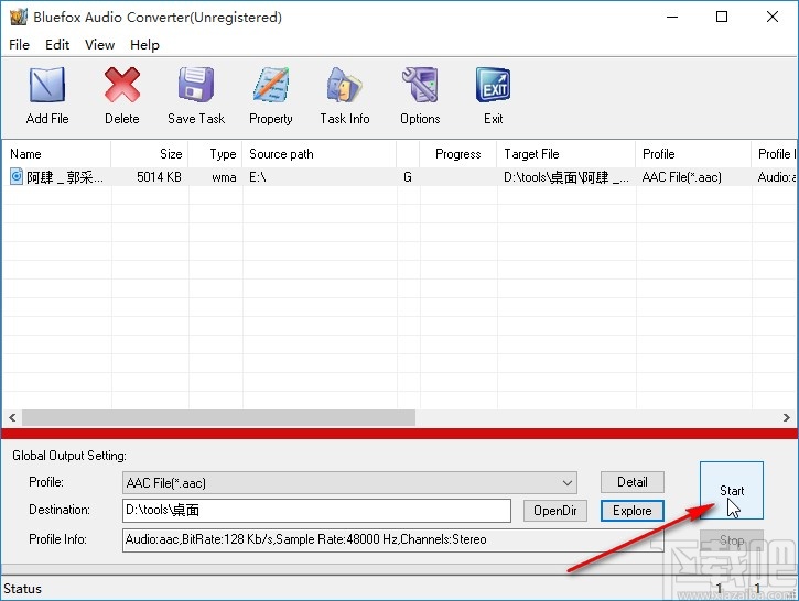 Bluefox Audio Converter转换音频格式的方法