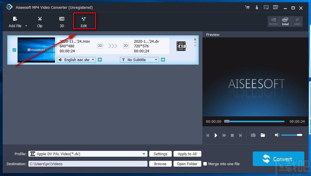 Aiseesoft MP4 Video Converter裁剪视频画面的方法