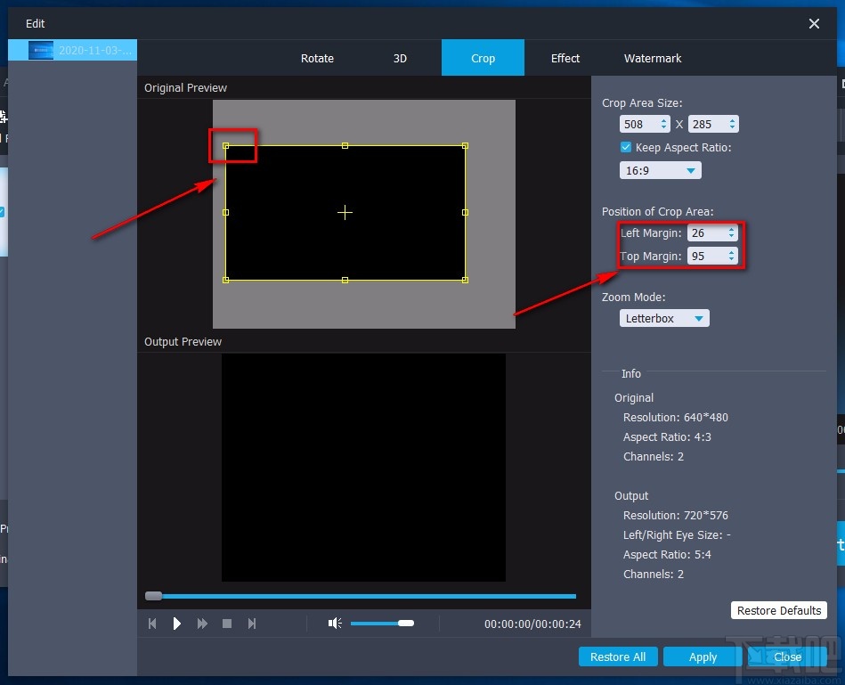 Aiseesoft MP4 Video Converter裁剪视频画面的方法