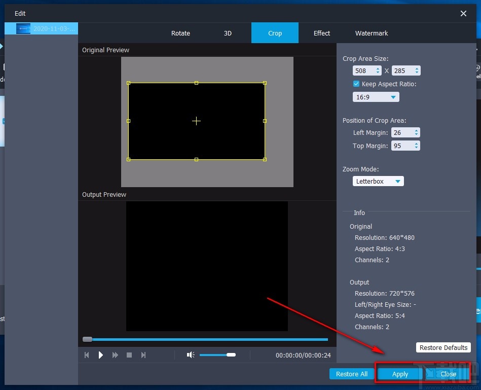 Aiseesoft MP4 Video Converter裁剪视频画面的方法