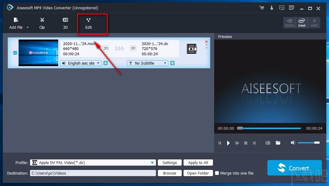Aiseesoft MP4 Video Converter旋转视频的方法