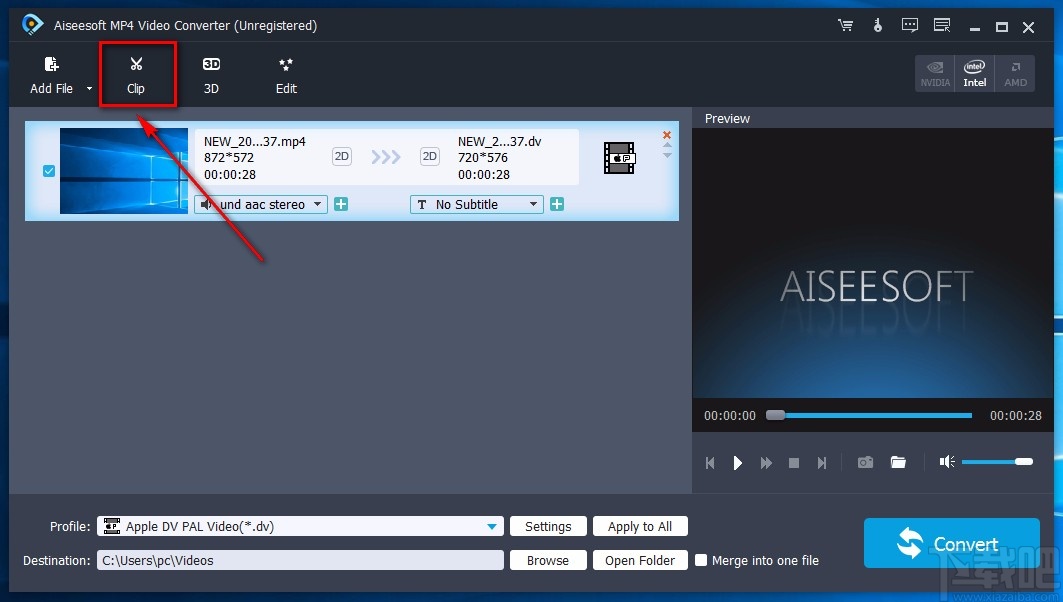 Aiseesoft MP4 Video Converter剪切视频的方法