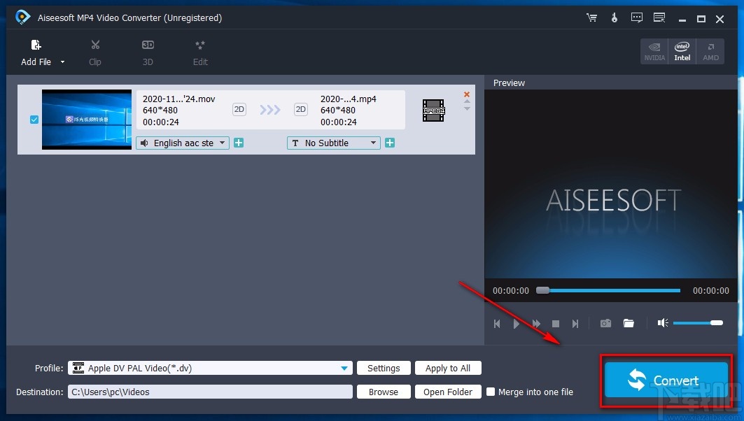 Aiseesoft MP4 Video Converter转换视频格式的方法