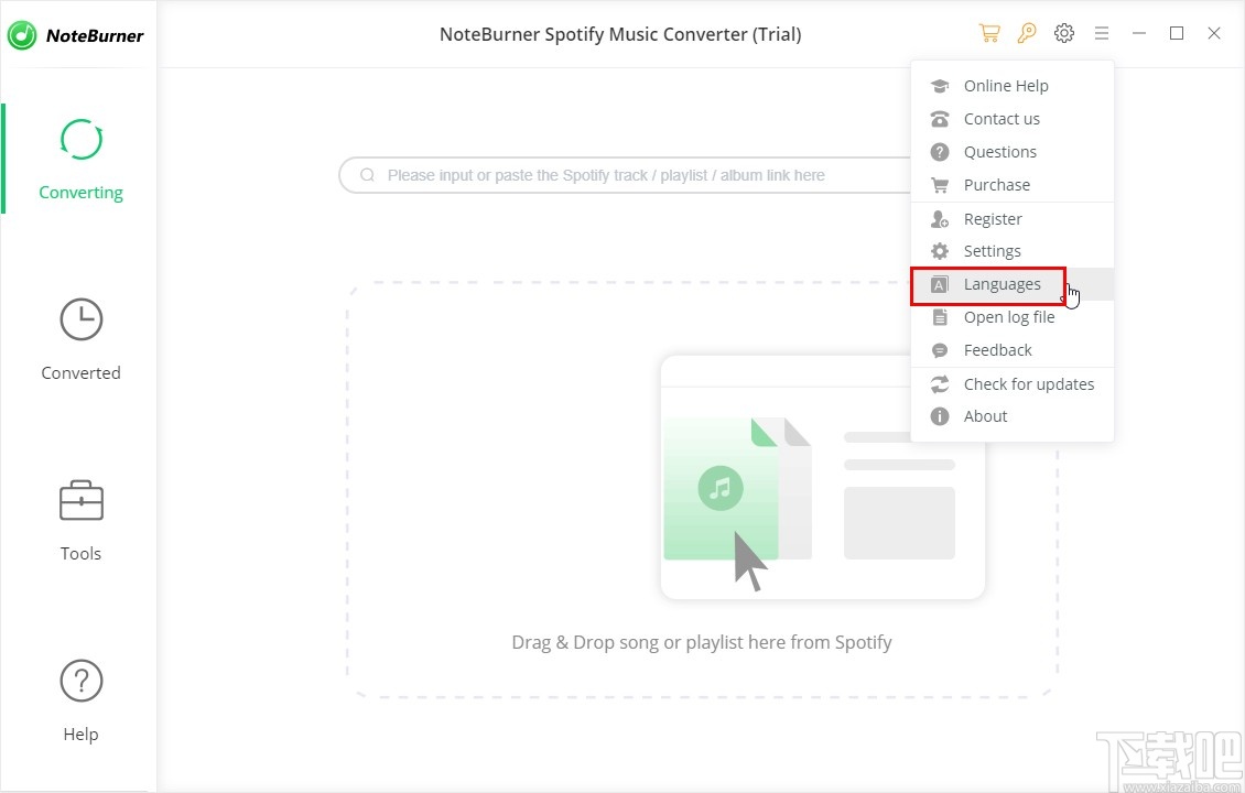 NoteBurner Spotify Music Converter设置中文界面的方法