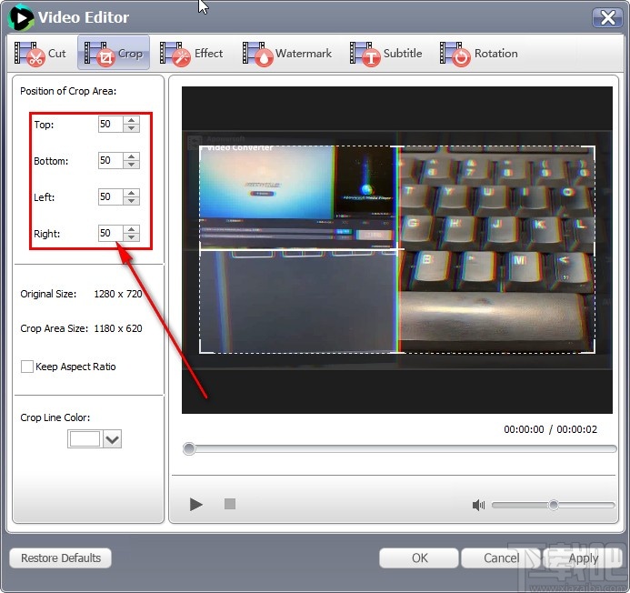 Ukeysoft Video Converter裁剪视频的方法