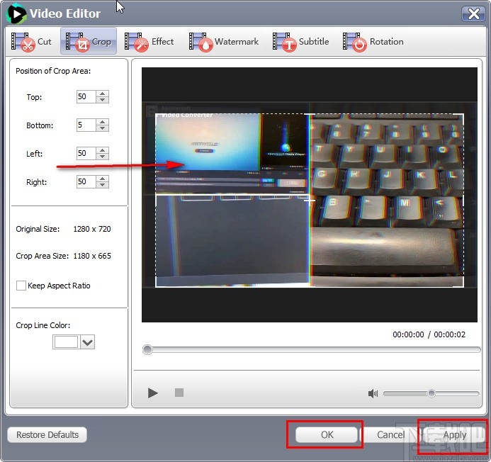 Ukeysoft Video Converter裁剪视频的方法