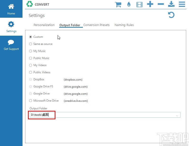 Jaksta Converter设置默认输出文件夹的方法