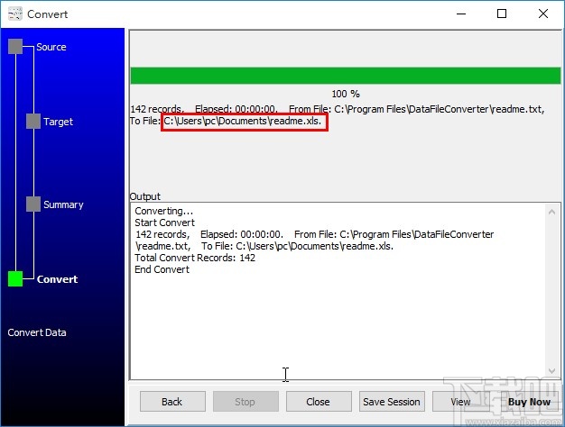 Data File Converter转换TXT为Excel文件的方法