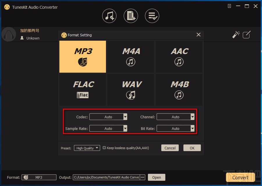 TunesKit Audio Converter转换音频格式的方法