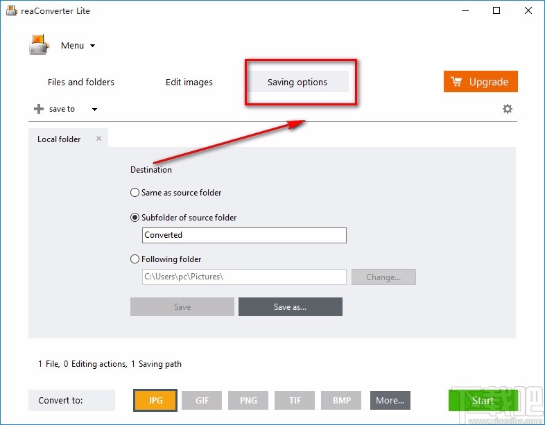 reaConverter Lite转换图片格式的方法