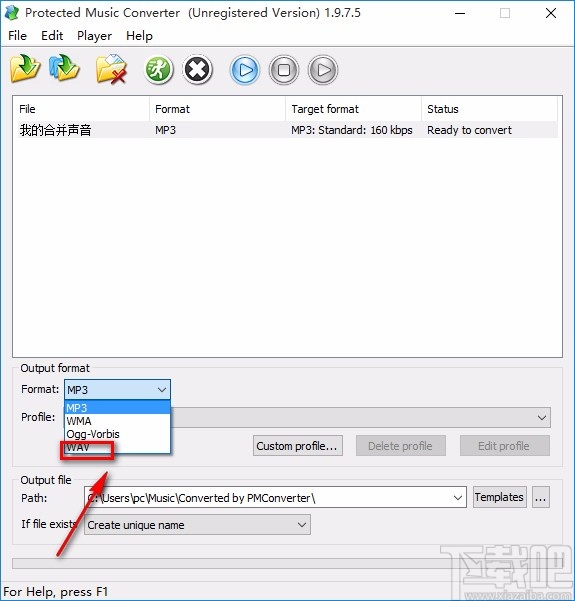 Protected Music Converter转换音频格式的方法
