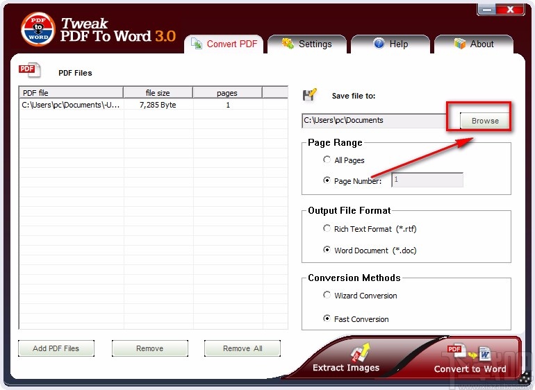 Tweak PDF To Word将PDF文件转为Word文件的方法