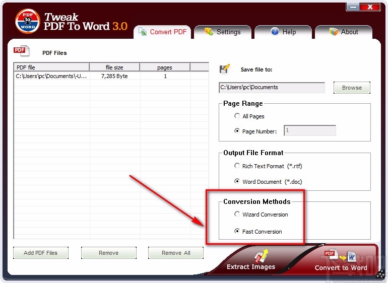 Tweak PDF To Word将PDF文件转为Word文件的方法