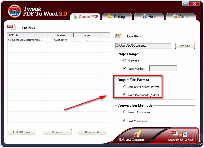 Tweak PDF To Word将PDF文件转为Word文件的方法