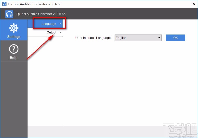 Epubor Audible converter设置中文的方法
