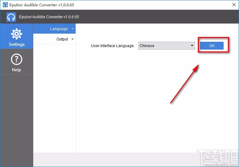 Epubor Audible converter设置中文的方法