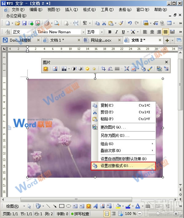 WPS怎么在照片上写上自己的名字