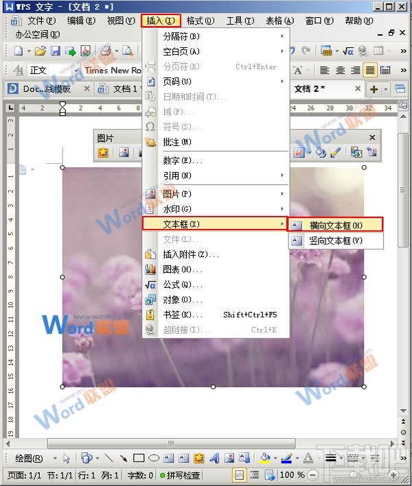 WPS怎么在照片上写上自己的名字