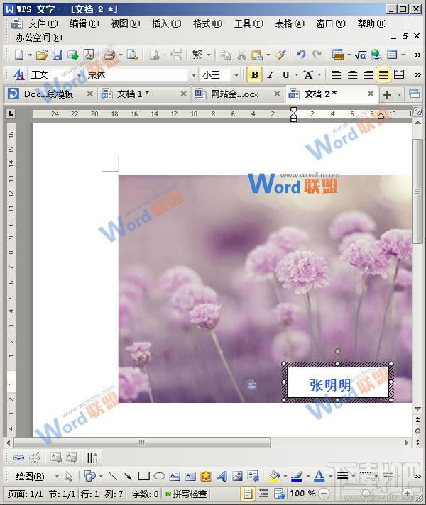 WPS怎么在照片上写上自己的名字