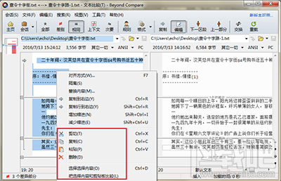 Beyond Compare文本比较相同内容怎么复制