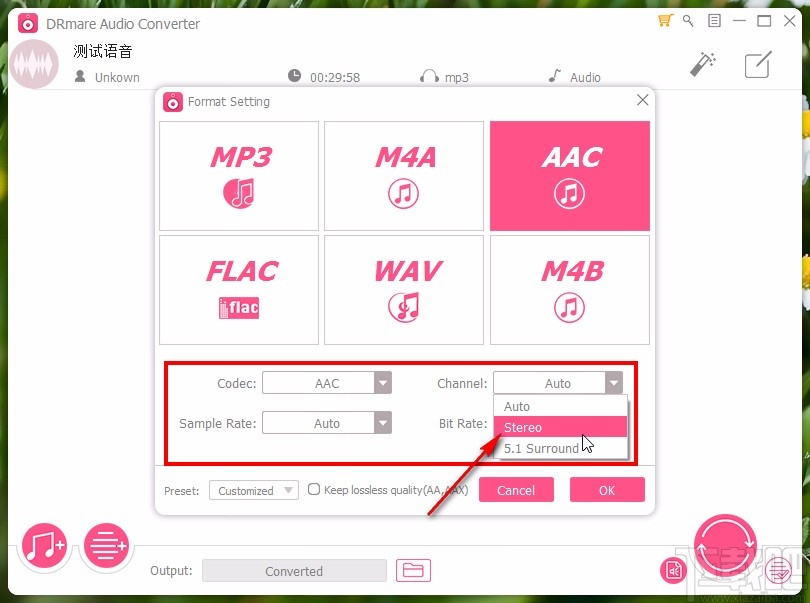 drmare audio converter转换音频格式的方法