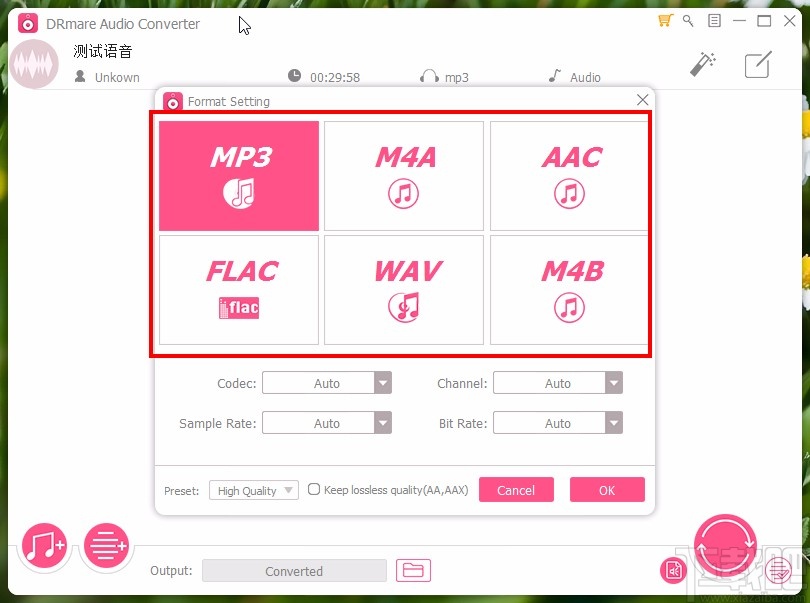 drmare audio converter转换音频格式的方法