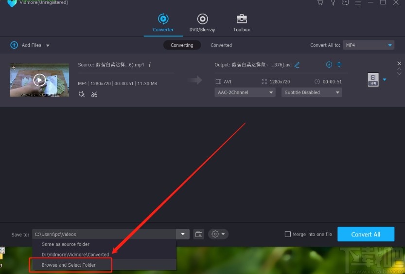 Vidmore转换视频格式的方法