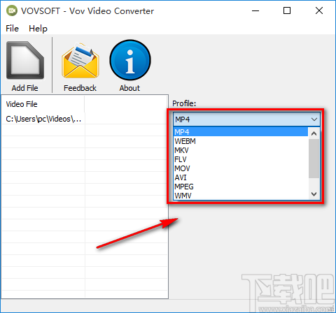 VovSoft Video Converter将MOV视频转为MP4视频的方法