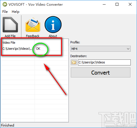 VovSoft Video Converter将MOV视频转为MP4视频的方法