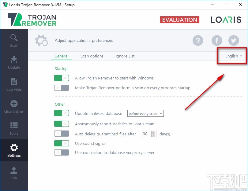 Loaris Trojan Remover设置中文的方法