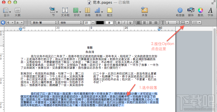 Pages怎么分栏方法