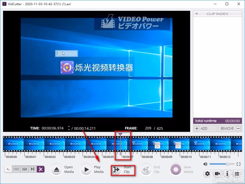 VidCutter剪切视频的方法