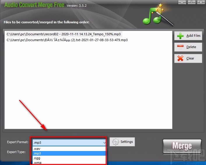 Audio Convert Merge Free合并音频的方法步骤