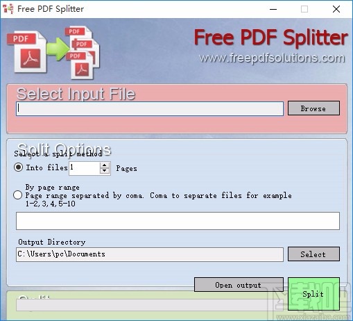 Free PDF Splitter分割PDF的方法