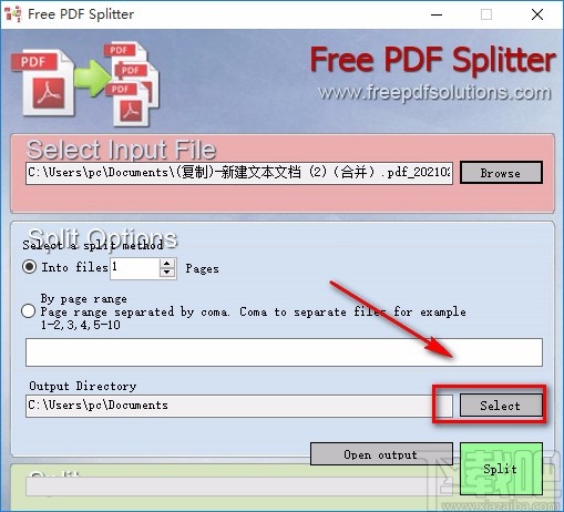 Free PDF Splitter分割PDF的方法