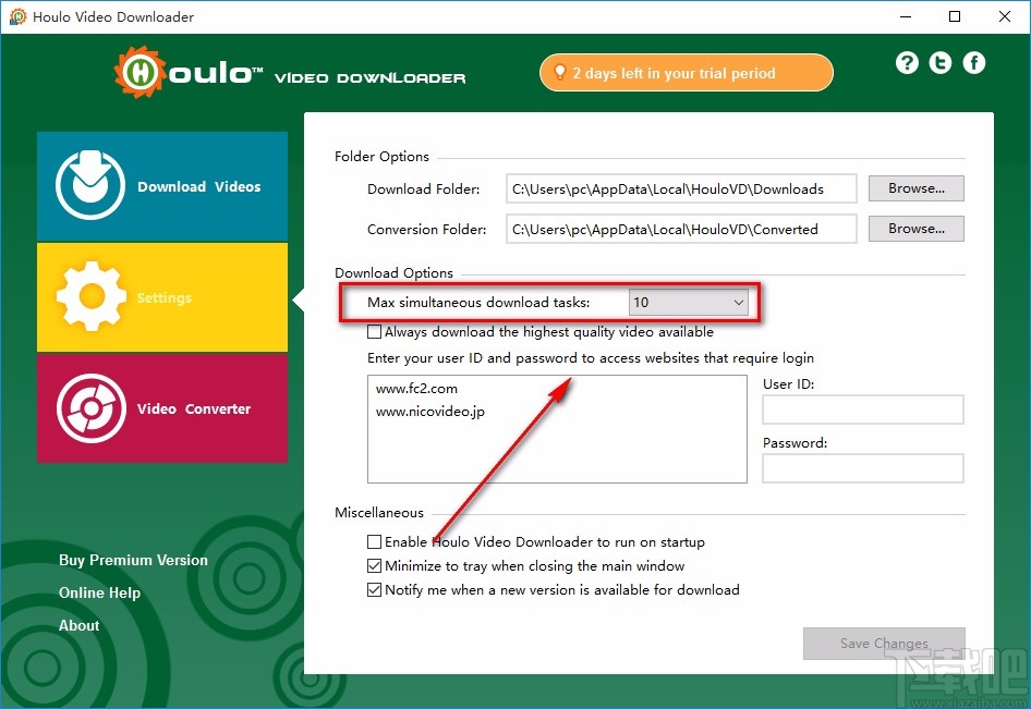 Houlo Video Downloader设置任务下载数量的方法