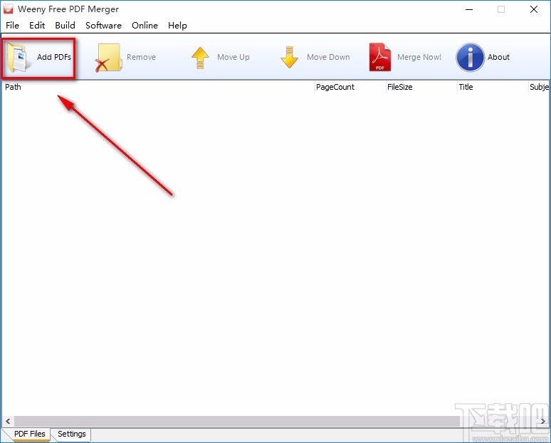 Weeny Free PDF Merger合并PDF的方法