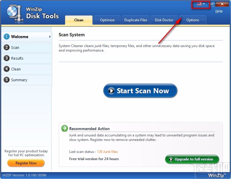 WinZip Disk Tools设置中文的方法